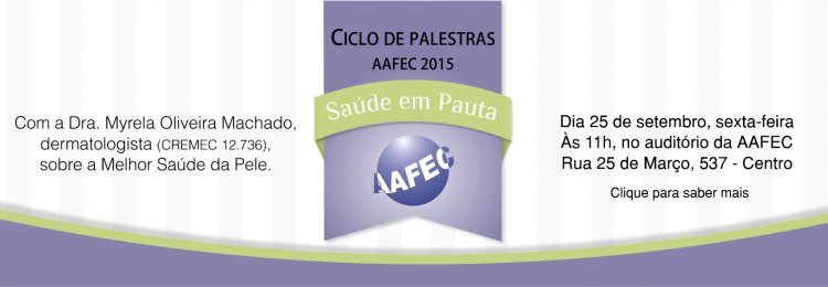 Ciclo de palestra- Melhor saúde da pele