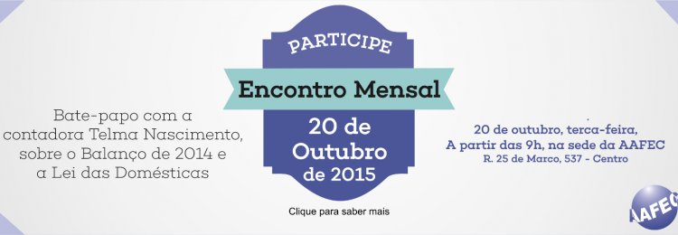 Reunião mensal de outubro e palestra sobre o Simples Doméstico