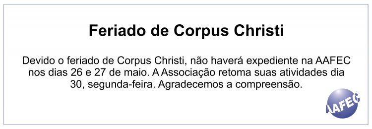 Feriado Corpus Christi